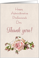 Floral Administrative Professionals Thank You with Pink Rose card