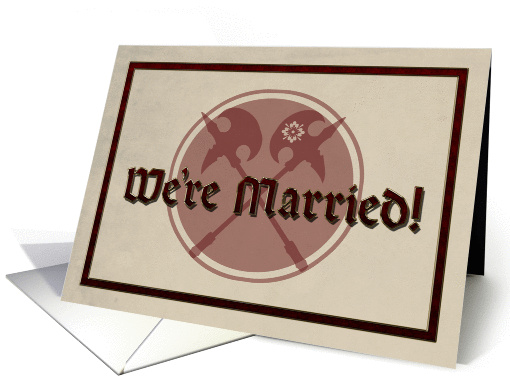 Medieval Marriage Announcement with Battle Axes card (1366956)