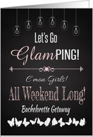 Retro Glamping Bachelorette Getaway Weekend Invitation card