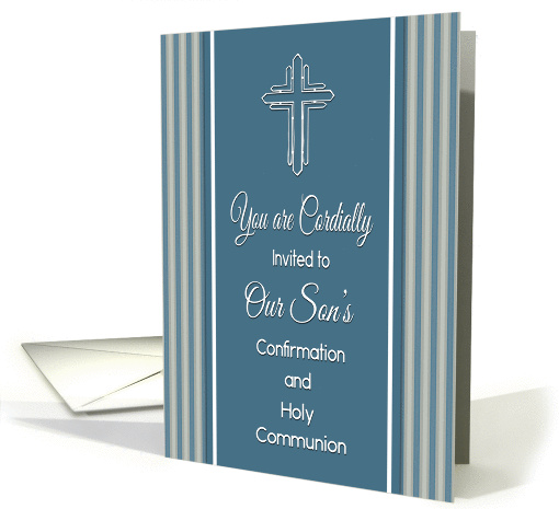 Boy Confirmation and Holy Communion Invitation with Stripes card