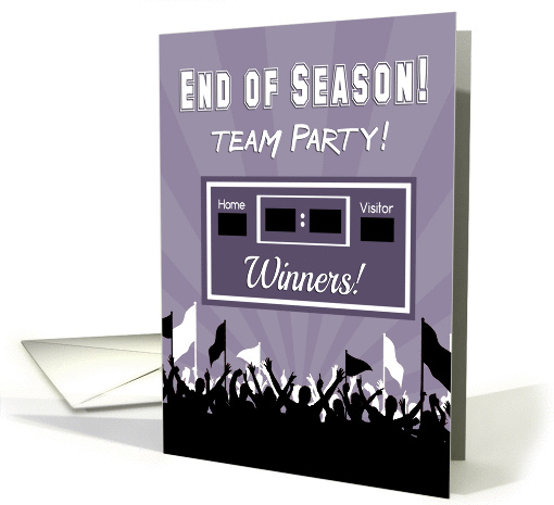 End of Season Team Party Invitation with Silhouette Crowd card