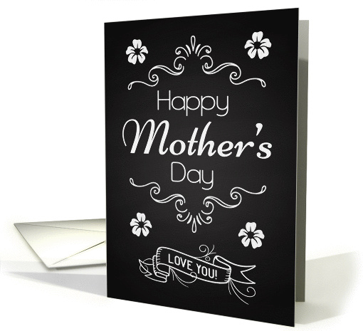 For Mother on Mother's Day Retro Chalkboard with Flowers... (1371264)