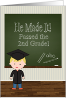 Cute Little Boy 2nd Grade Graduation Party Invitation card