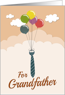 Retro Grandfathers Birthday on Fathers Day with Balloons and Tie card