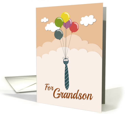 Vintage Fathers Day on Birthday for Grandson with Balloons card