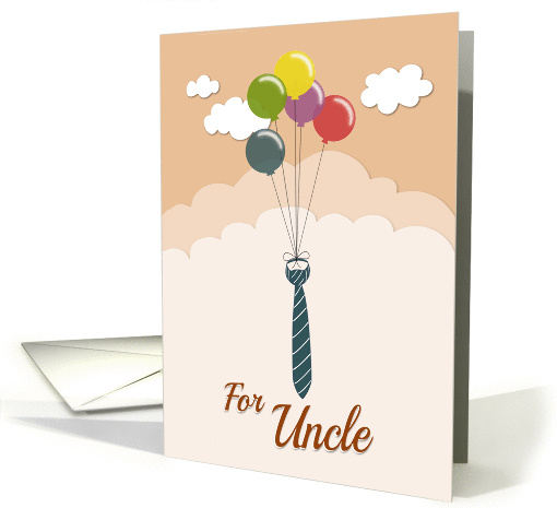 Simple Birthday on Fathers Day for Uncle with Balloons and Tie card
