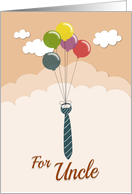 Simple Birthday on Fathers Day for Uncle with Balloons and Tie card