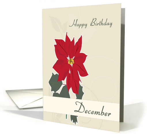 Poinsettia December Birth Flower for Birthday card (1378154)