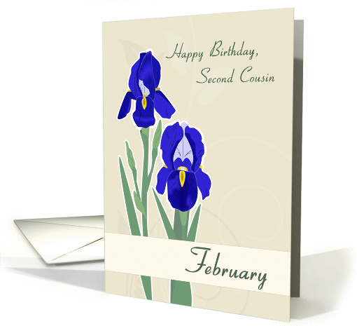 February Birth Flowers for Second Cousin Birthday card (1378176)