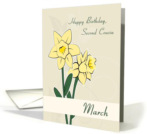 March Birth Flowers for Second Cousin Birthday card (1378468)