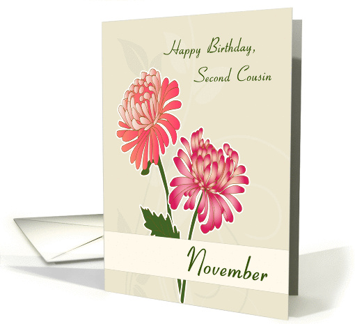 November Birth Flowers for Second Cousin Birthday card (1378514)