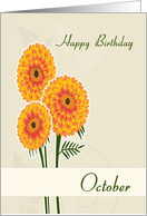 Marigold October Birth Flower for Birthday card