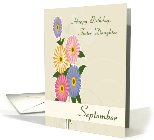 Foster Daughter September Birth Flower with Asters for Birthday card