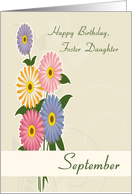 Foster Daughter September Birth Flower with Asters for Birthday card