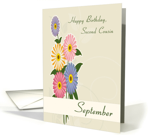 September Birth Flowers for Second Cousin Birthday card (1378536)