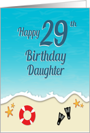 29th Birthday for Daughter Beach Theme card