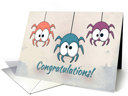 Three Colorful Spiders with a Watercolor Background for... (1379932)