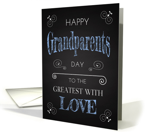 Retro Chalkboard for Grandparents Day with Swirls card (1381566)