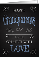 Retro Chalkboard for Grandparents Day with Swirls card