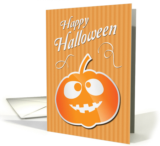 Pumpkin with Funny Face and Swirls for Halloween card (1381984)