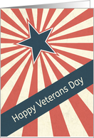 Retro Star with Sunburst for Veterans Day card