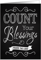 Count your Blessings Chalkboard Christian Thanksgiving card