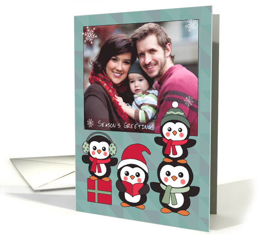 Custom Christmas with Penguins and Snowflakes card (1393008)