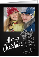 Custom Retro Chalkboard with Stocking and Image from Christmas card