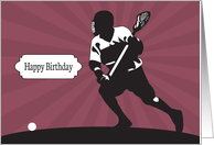 Silhouette of a Lacrosse Player for Birthday card