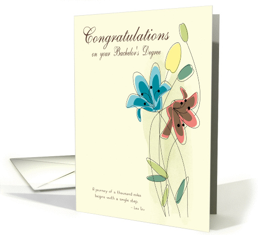 Congratulations for Bachelors Degree with Flowers card (1398036)