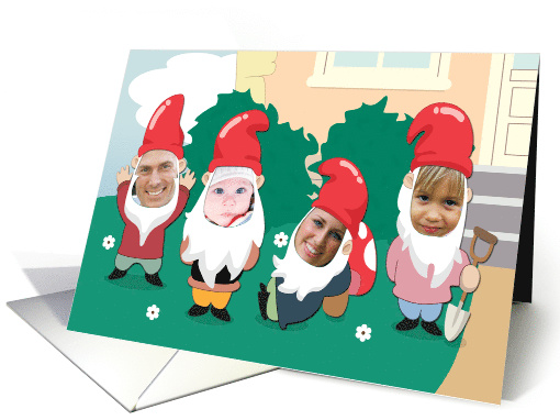 Custom Photo Gnome New House Announcement card (1398620)