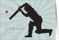 Silhouette Player for Cricket Good Luck card