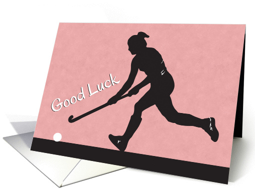 Girl Field Hockey Player Silhouette for Good Luck card (1400490)