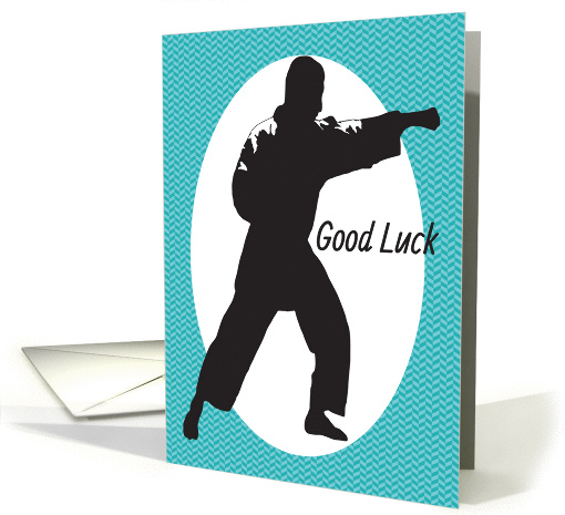 Martial Arts Competition Good Luck with Silhouette Competitor card