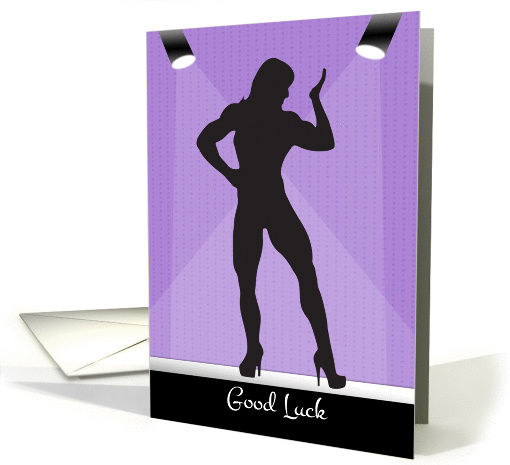 Female Bodybuilder Silhouette for Good Luck card (1401762)
