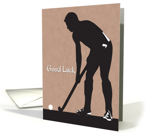 Field Hockey Player with Stick and Ball for Good Luck card (1401768)