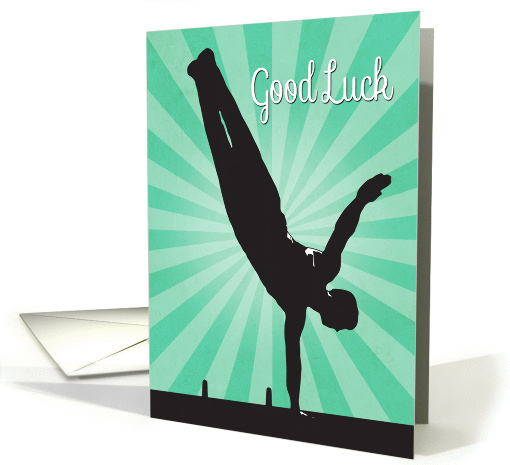 Male Gymnast on Pommel Horse for Good Luck card (1401772)