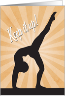 Female Silhouette Gymnast for Encouragement card