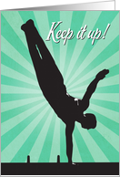 Male Silhouette Gymnast for Encouragement card