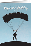 Silhouette Skydiver Landing for Encouragement card