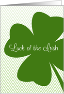 Shamrock with Chevron Background for St. Patricks Day card