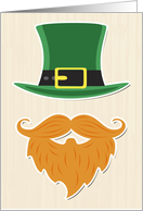 Leprechaun Beard and Hat for St. Patricks Day card