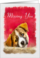 Puppy Looking Forlorn for Missing You card