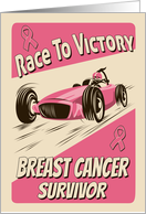 Retro Breast Cancer Survivor Race to Victory card