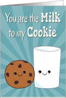 Kawaii Milk to My Cookie for Funny Anniversary card