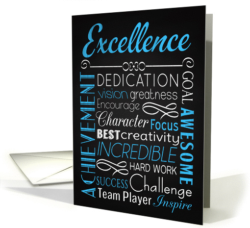 Retro Chalkboard Excellence for Business Expression card (1426676)