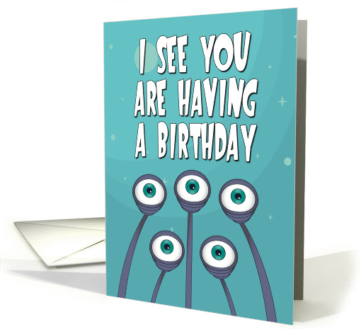 Outer Space with Alien Eyes for Birthday card (1426688)