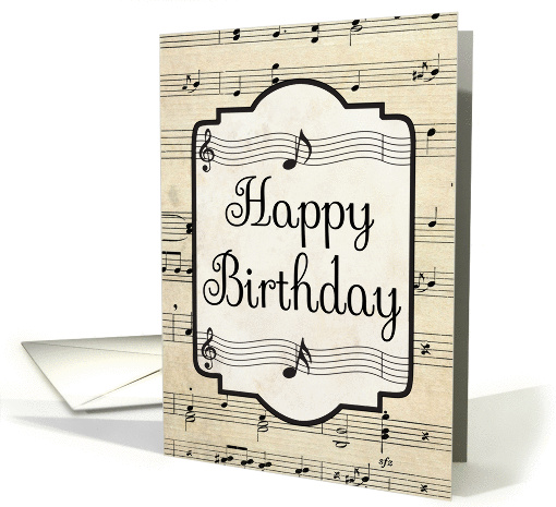 Vintage Music Sheet and Notes for Birthday card (1427752)