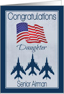 Congratulations to Daughter for Rank Promotion to Senior Airman card