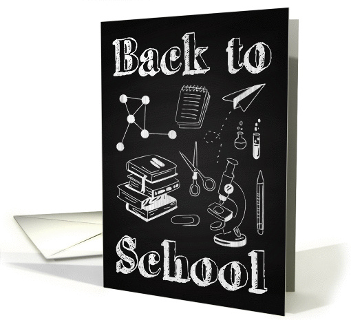Retro Chalkboard Back to School with Doodles card (1428954)